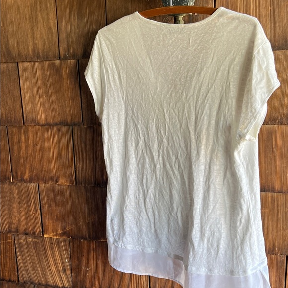 Sanctuary White Short Sleeve Top with Sheer Hem - Picture 7 of 7